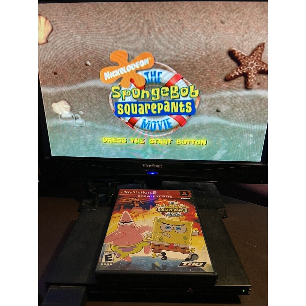 SpongeBob SquarePants Movie (Sony PlayStation 2, 2004) Tested And Working!